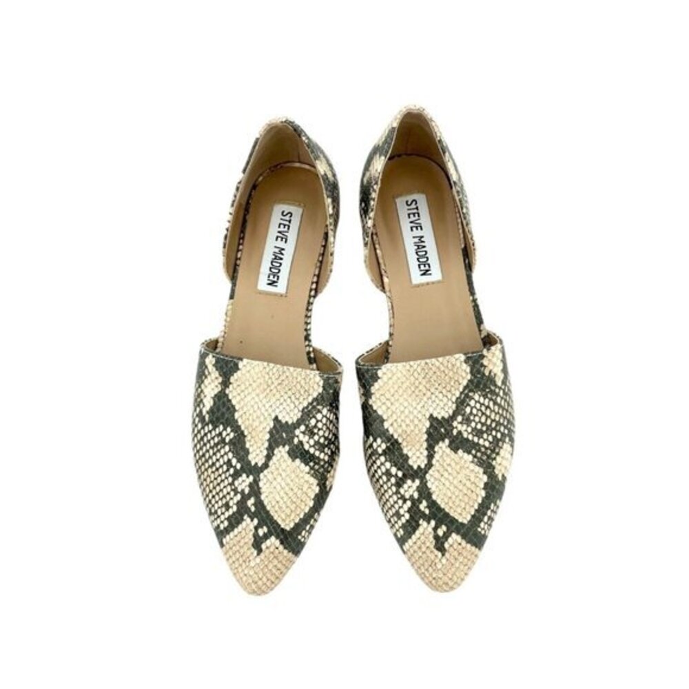 Steve Maden Talent D'Orsay Flats Snake Print Faux Leather Slip On SZ 5.5